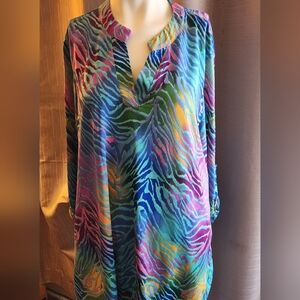 Colorful Zebra Print Women's Blouse
